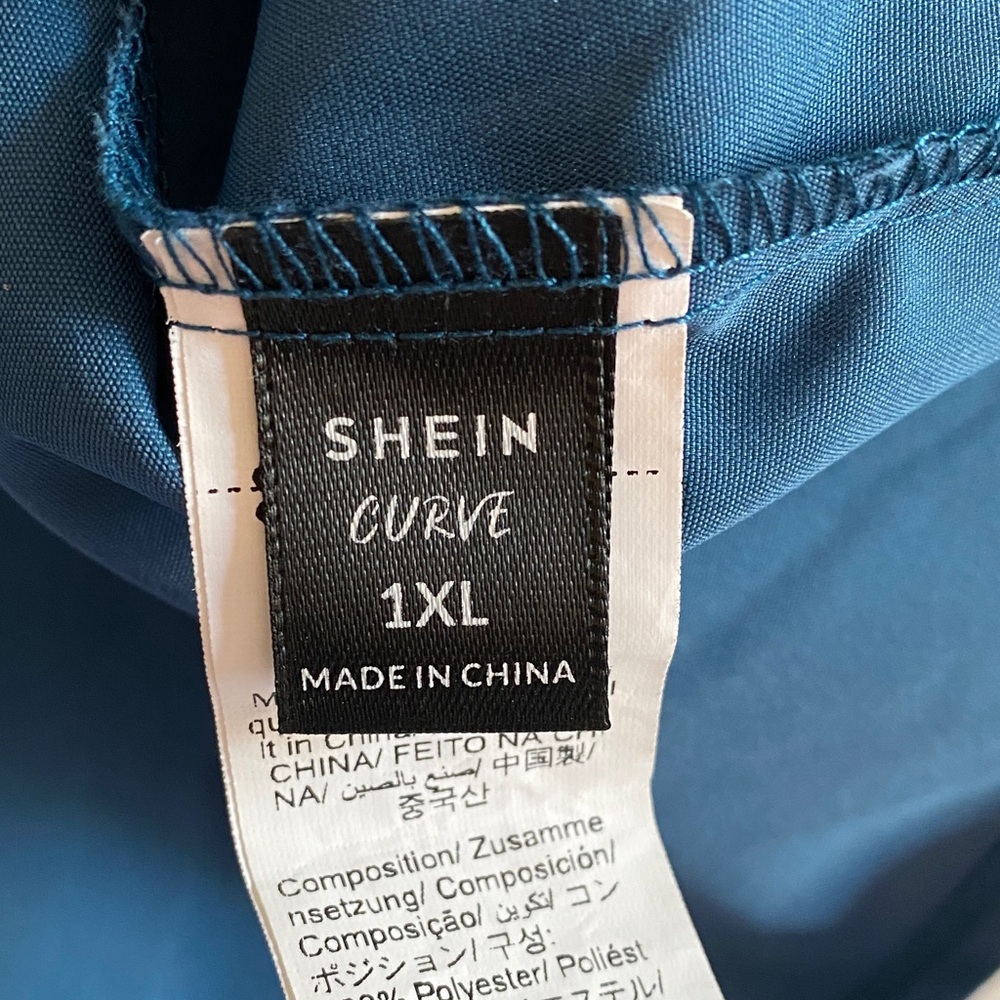 SHEIN Blue Ruffled Blouse - Picture 2 of 8